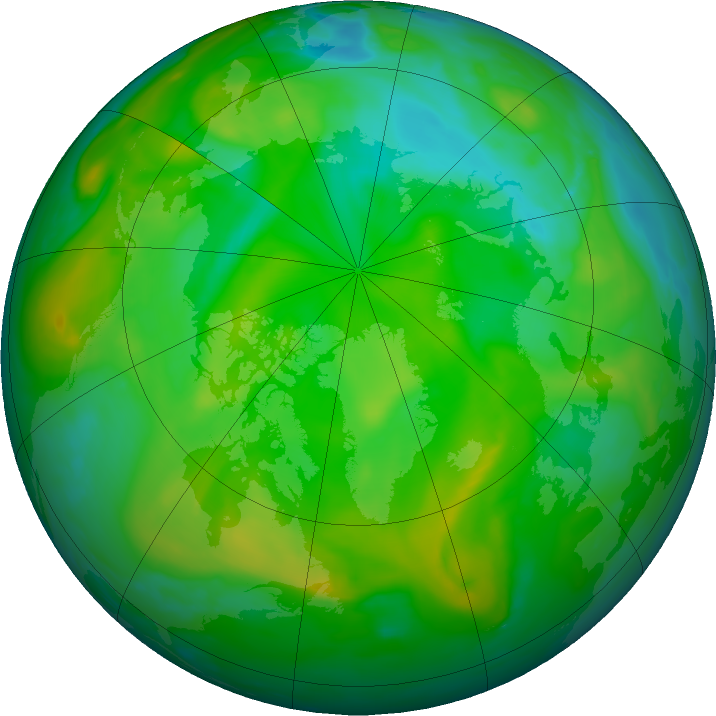 Arctic ozone map for 22 July 2019